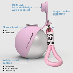 2-in-1 dog water bottle - angle