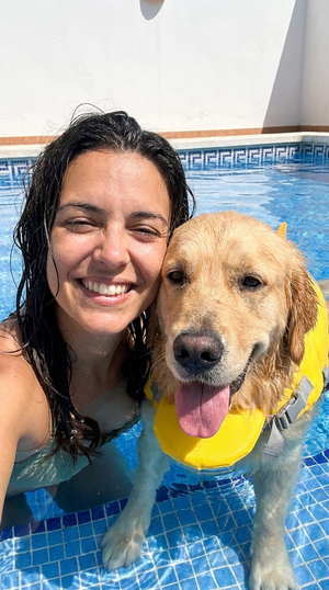 Canine float vest - family photo